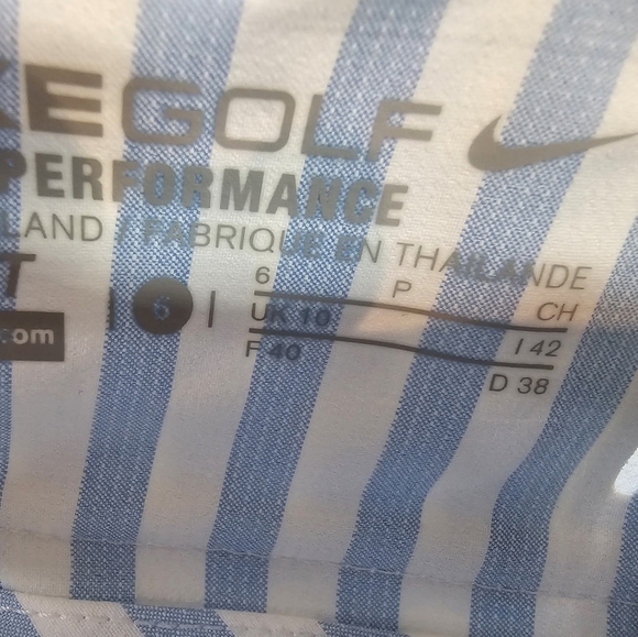 Nike Golf Dri-FIT Tour Performance Blue White Striped Skirt Size 6 - Picture 7 of 10